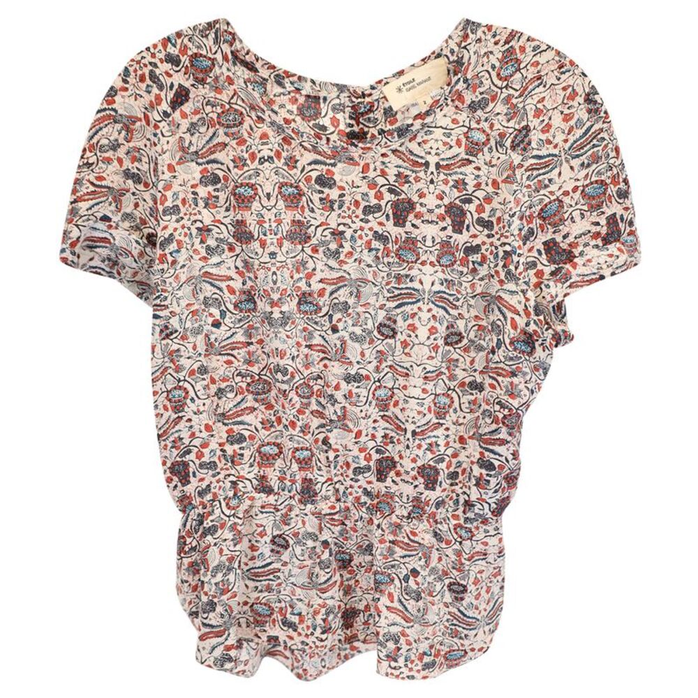 Isabel Marant Etoile Printed Blouse in Multicolor Silk